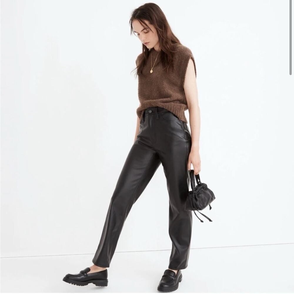 Madewell | the perfect vintage straight jean faux leather edition
